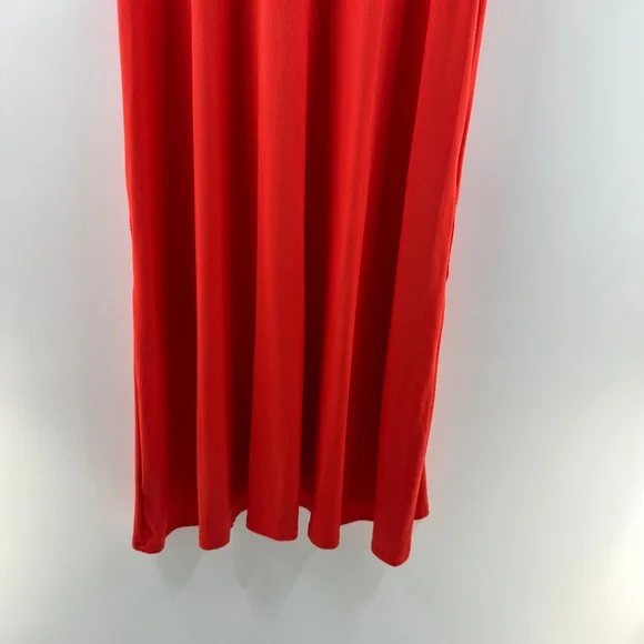 LuLaRoe Carley Dress Solid Red Ribbed Swing Dress Size Small - Picture 7 of 7